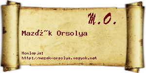 Mazák Orsolya névjegykártya